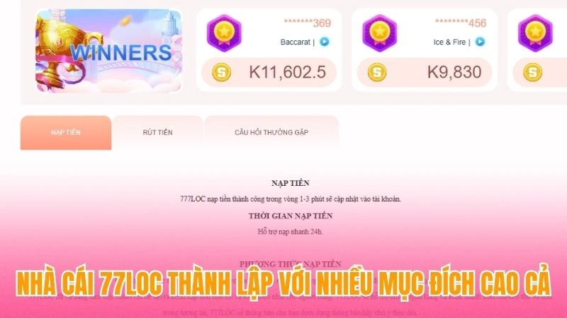 Cổng game 77Loc thành lập với nhiều mục đích cao cả